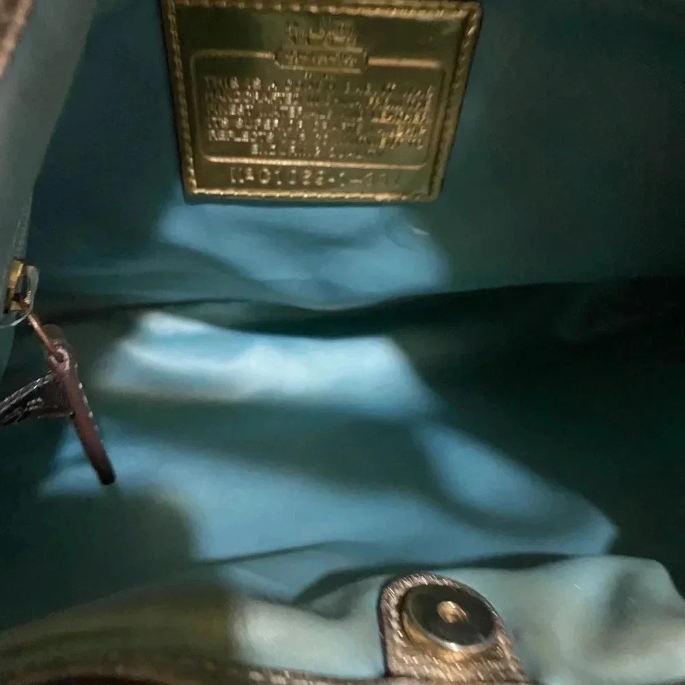 Coach gold metallic leather satchel handbag - Picture 10 of 16